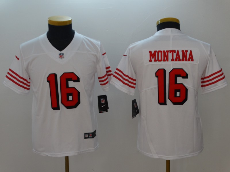 Youth San Francisco 49ers #16 Montana White Color Rush Nike Vapor Untouchable Limited Playe NFL Jerseys->san francisco 49ers->NFL Jersey